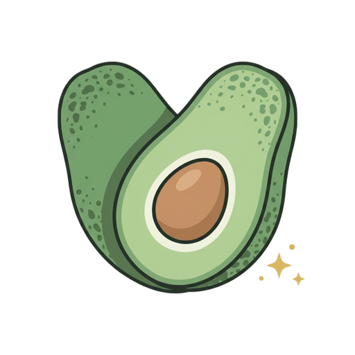 Waffly Logo, Avocado-Herz